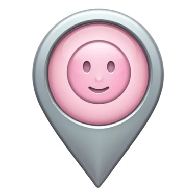 light pink location pin with a subtle shine sticker