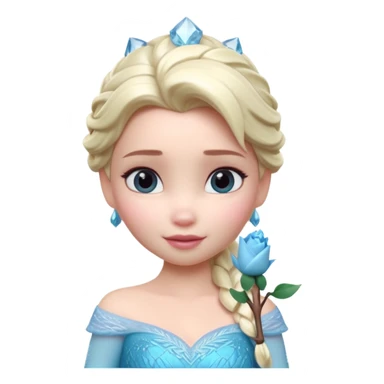 Isolated, detailed illustration of the most the most incredibly cute and sweet realistic Disney Elsa 
figurine imaginable, toy style. sticker