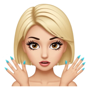 Girl with fake eyelashes and fake nails with feisty pose and sassy expression sticker