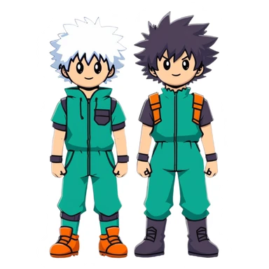 Bakugo and Deku from My Hero Academia standing side by side sticker