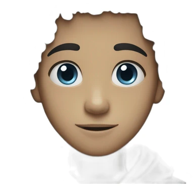 Boy with curly black hair blue eyes sticker