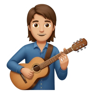 Hombre tocando Guitarra pelo largo sticker