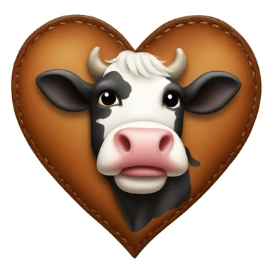 Heart with cow hide sticker