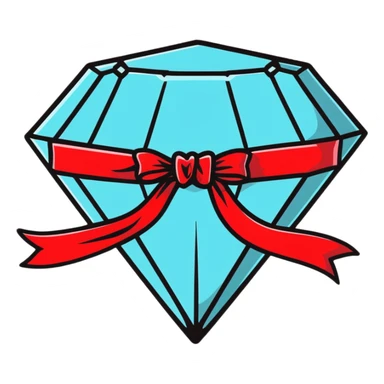 diamond with ribbon sticker