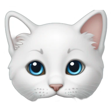 weiße babykatze mit tiefblauen augen sticker