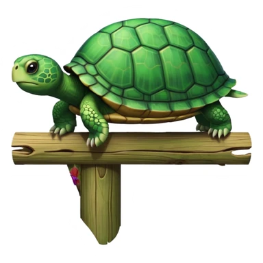 Turtle on a fence post sticker