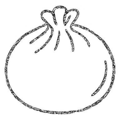 baozi, outlined icon, no fill, hand-drawn look sticker