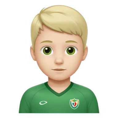 child with green jersey sticker