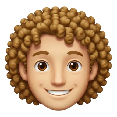 man with curly hair smiling sticker