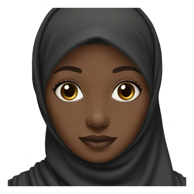 Black hijabi with dark brown eyes sticker