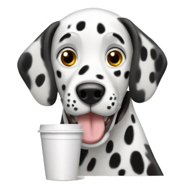 Dalmatian dog drinking espresso sticker