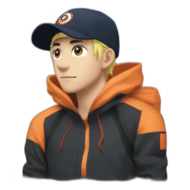 fait moi Naruto avec une casquette nike sticker