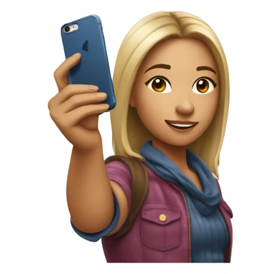 a girl taking a selfie on an iPhone sticker