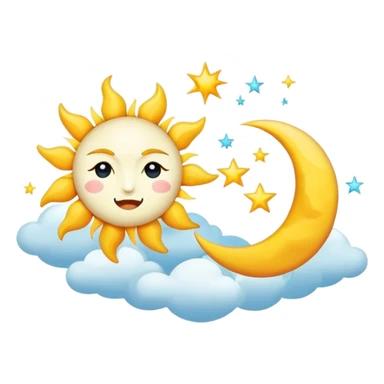 Sun and moon sticker