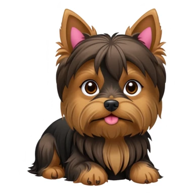 Yorkshire terrier na privada sentado fazer poop  sticker