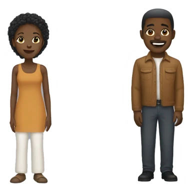 Black woman , white man emoji  sticker