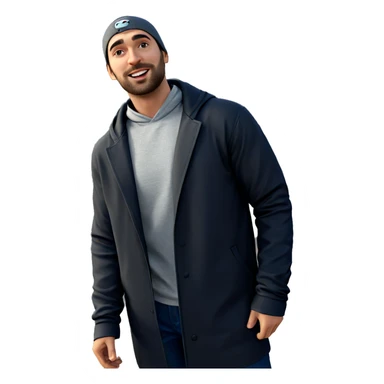 casual male portrait by ocean sticker