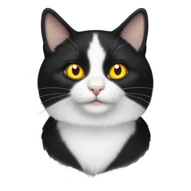 tuxedo cat with yellow eyes sticker
