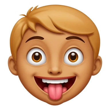 Smiling with tongue out crazy eyes sticker