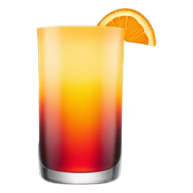 Tequila sunrise in a black glass sticker