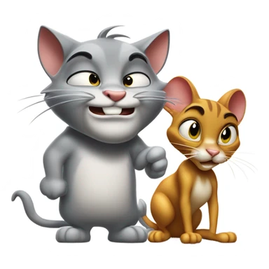 Tom cat and Jerry the mouse cartoon sticker