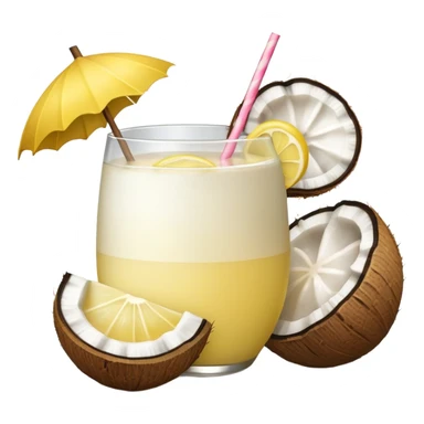 hawaii coconut drink with lemon sticker