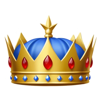 A blue crown on a yellow background with the word "Messiah" in red sticker