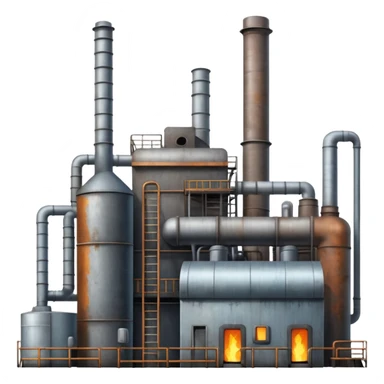 factory with furnaces and boilers sticker