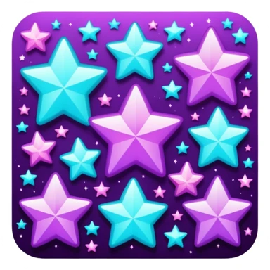 glitter purple and cian stars sticker
