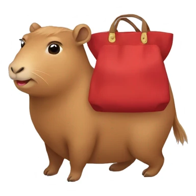 Red Bag with cute capybara  sticker