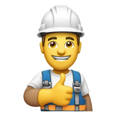 builder with thumbs up sign sticker