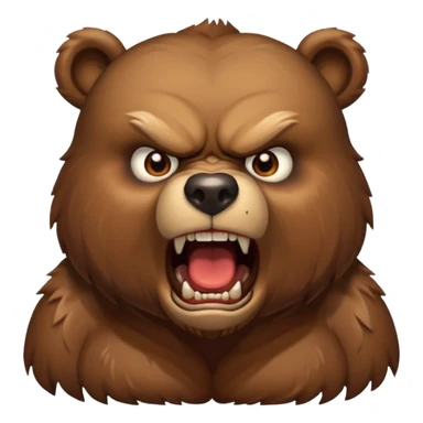 angry bear full bust sticker