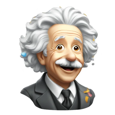 happy albert einstein shooting confetti sticker