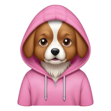 Dog wearing a pink hoodie  sticker