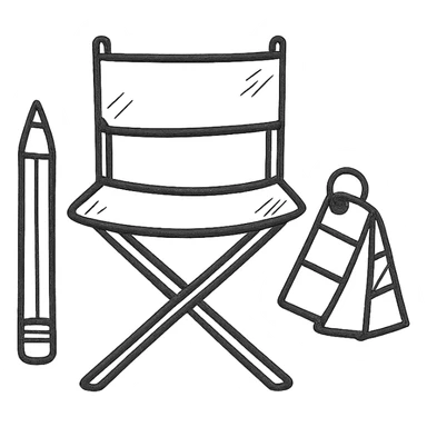 Director’s Chair with Pencil + Swatch sticker