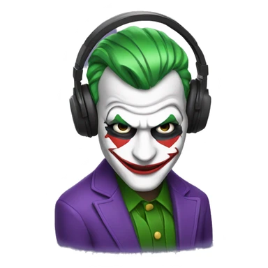 joker with headphones sticker