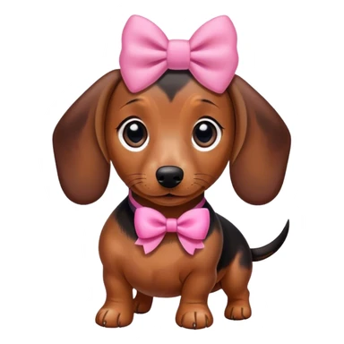dachshund with a pink bow sticker