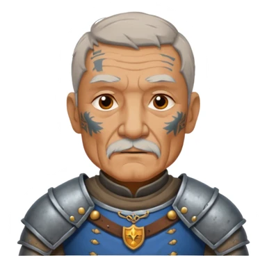 elderly tattooed knight, tattooed shoulder sticker