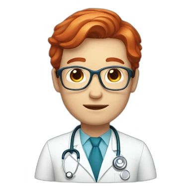 Doctor wiht red hair and blue eyes sticker