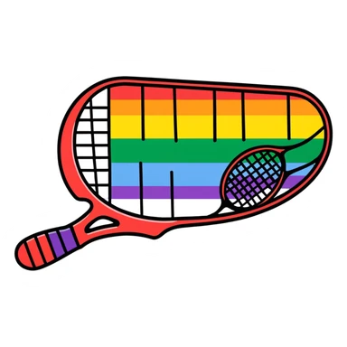Pride flag and tennis racket  sticker