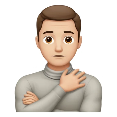 Arms crossed holding neck guy sticker