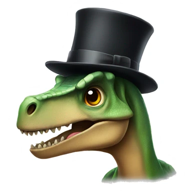 Dinosaur wearing a top hat sticker
