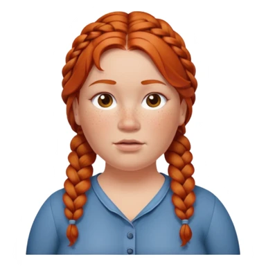 fat redhead woman with braided hair sticker