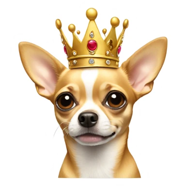 Chihuahua wearing a crown sticker