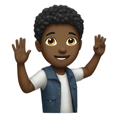 Black boy student raising hand sticker