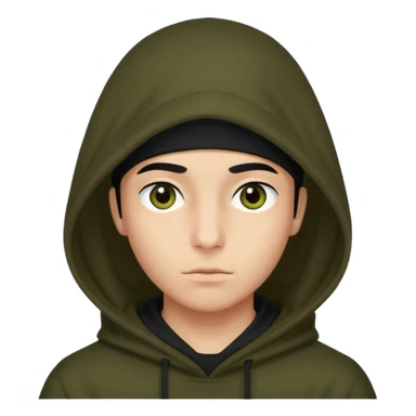 Un joven con una capucha negra que solo le deje ver los ojos y cejas sticker