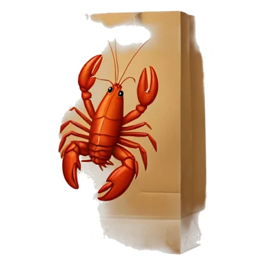 Crawfish in paper bag sticker