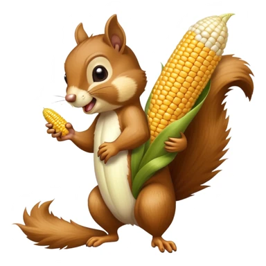 Corn cob from an orchid plant being eaten by a squirrrel sticker