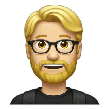 The man is blond with a beard and glasses in black clothes sticker