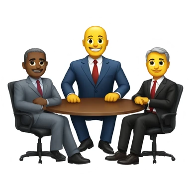 executives dressed with suites from a company in a reunion around a circular table sticker